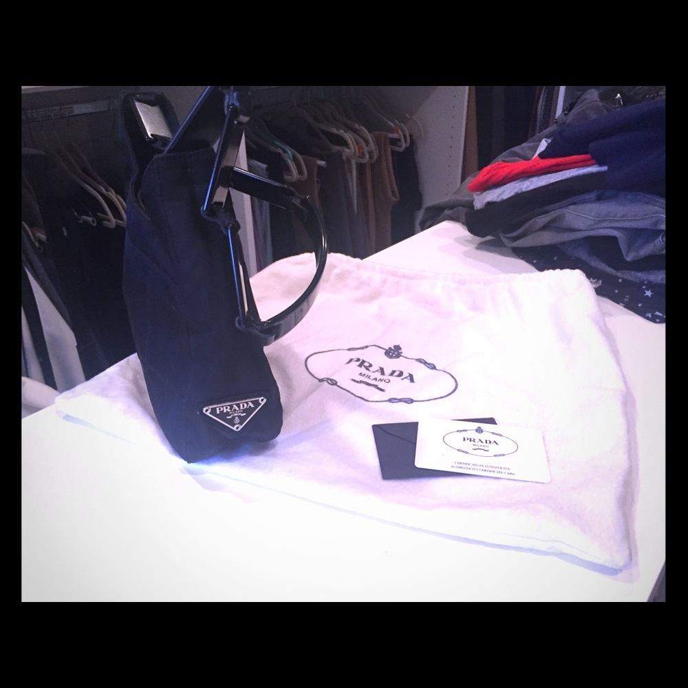 Classic small black Prada shoulder bag